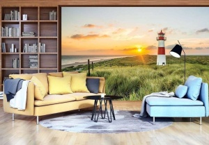 Papier peint Photo Murale Mer vert - Phare dans un endroit solitaire - 11678 - Img 2