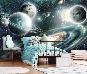 Papier peint Planètes et galaxie de la Voie lactée - Photo Murale Intissé - Img 3