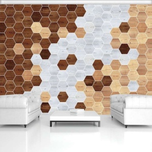 Papier peint hexagonal de différentes couleurs - 11202 - Img 2