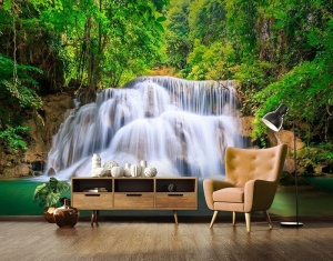 Papier Peint Panoramique XXL Nature Paysage, cascade, verdure - Photo Murale Intissé - Img 2