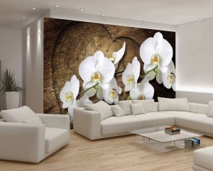 Papier Peint Photo Murale XXL Fleurs Message d'amour avec des orchidées - Intissé - Img 2
