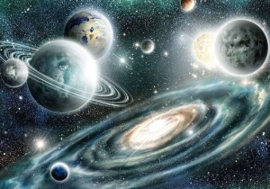 Papier peint Planètes et galaxie de la Voie lactée - Photo Murale Intissé