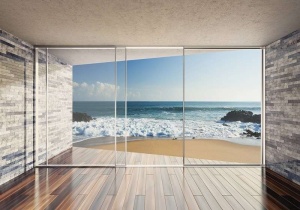 Papier Peint Panoramique 3D Mer Plage sur l'océan - Photo Murale Intissé