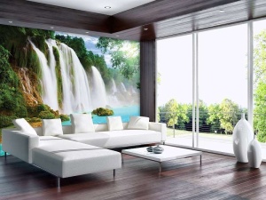 Papier Peint Panoramique XXL Nature de belles cascades tropicales - Photo Murale Intissé- 10386 - Img 2