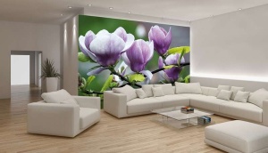 Papier Peint Photo Murale XXL Fleurs zen - Brindilles fleuries - Intissé - Img 2