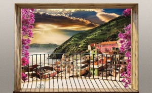Papier peint Photo Murale XXL Villes - Terrasse avec vue sur la mer en été - 11464