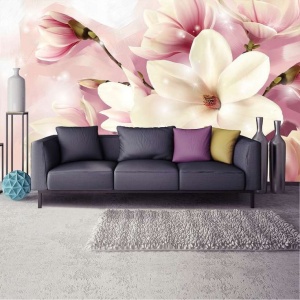 Poster Papier peint photo mural floral aux accents magnolia - 3505 - Img 2