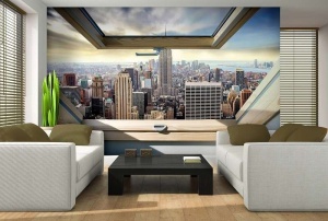 Papier peint 3D Photo Murale de la vue depuis une Penthouse de New York - 10415 - Img 2