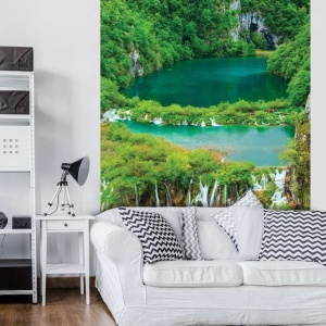 papier peint d'un endroit tropical avec des cascades - 3601A - Img 2