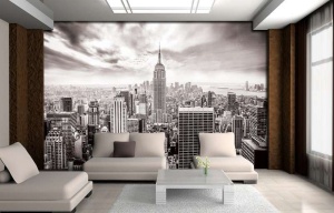 Papier Peint Panoramique XXL Villes en noir et blanc de la ville de New York - Photo Murale Intissé - Img 2