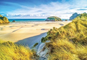 Papier Peint Photo Murale Mer Plage solitaire, sable blanc et ciel bleu - 10248