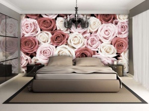 Papier peint photo murale xxl Fleurs - Roses rouges et blanches sans fin -1629 - Img 2