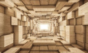 Papier peint - Tunnel en bois, abstraction - 3247 - Img 1