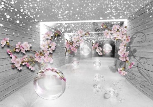 Papier peint - Fleurs dans un couloir - 3360 - Img 1