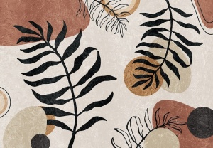 Papier peint Géométrie des feuilles de style Boho - 14524 - Img 1