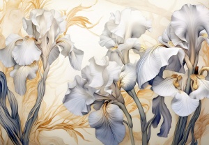 Papier Peint Iris Fleurs - 14734 - Img 1
