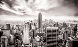Papier Peint Panoramique XXL Villes en noir et blanc de la ville de New York - Photo Murale Intissé