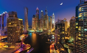 Papier Peint Photo Murale XXL Villes Les gratte-ciel de Dubaï la nuit - 1672
