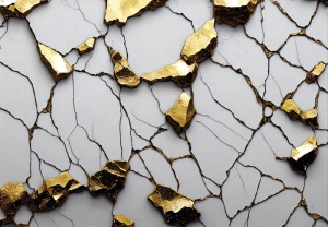 Papier peint Structure Marbre Blanc Or Glamour - 14575 - Img 1