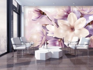 Poster Papier peint XXL mural floral aux accents violets - 3506 - Img 2