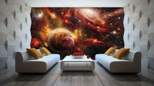 Papier peint Collision galaxie et poussière d'étoiles - Photo Murale Intissé - Img 2