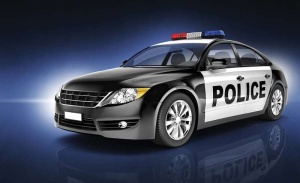 Papier peint Enfants - Voiture de police - Photo Murale Intissé