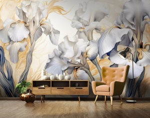 Papier Peint Iris Fleurs - 14734 - Img 2