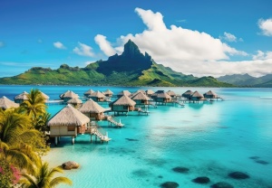 Papier Peint Panoramique XXL Mer L'île paradisiaque - Photo Murale Intissé