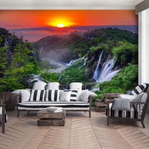 Papier Peint Panoramique XXL Nature apaisant de coucher de soleil - Photo Murale Intissé - 13055 - Img 2