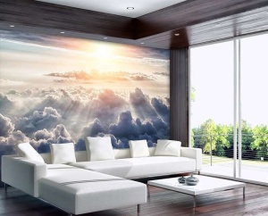 Papier Peint Panoramique XXL Nature Au-dessus des nuages - Photo Murale Intissé - Img 3