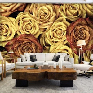 Papier Peint Photo Murale XXL Fleurs roses effet fané - Intissé - Img 2