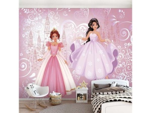 Papier Peint Enfants chambre de fille - Contes de princesses - Photo Murale Intissé - Img 2