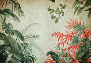 Papier Peint Panoramique XXL Nature feuilles de la jungle - Photo Murale Intissé