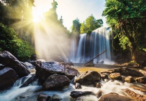 Papier peint Photo Murale Nature Vue inspirante avec cascades - 14618