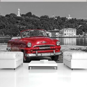 Papier peint Photo Murale XXL Villie - Accent rouge de voiture rétro - 11859 - Img 3