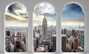 Papier Peint 3D Panoramique XXL Villes de New York pour salon - Photo Murale Intissé