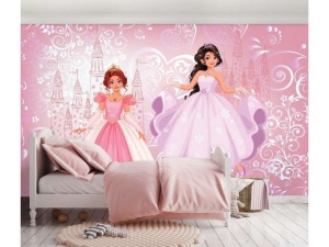 Papier Peint Enfants chambre de fille - Contes de princesses - Photo Murale Intissé - Img 3