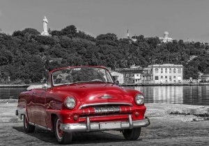 Papier peint Photo Murale XXL Villie - Accent rouge de voiture rétro - 11859