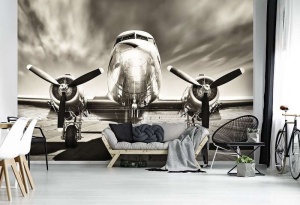 Poster en noir et blanc d'ancien avion - 11728 - Img 3