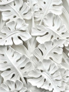 Papier peint avec effet 3D - Feuilles de palmier en gypse - 10052A - Img 1