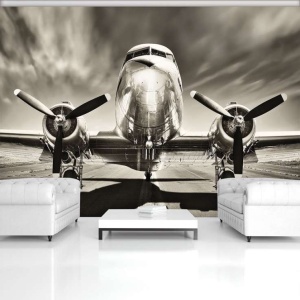 Poster en noir et blanc d'ancien avion - 11728 - Img 4