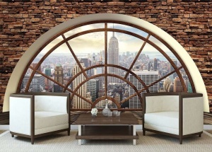 Papier Peint 3D Photo Murale XXL Villes pour les fenêtres - Vue de New York - Intissé - Img 2