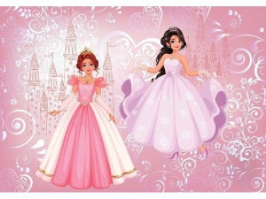 Papier Peint Enfants chambre de fille - Contes de princesses - Photo Murale Intissé