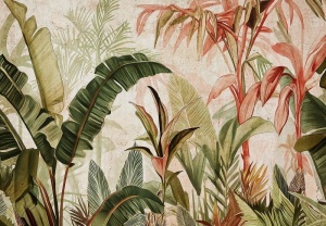 Papier Peint Panoramique XXL Structure des feuilles de la jungle - Photo Murale Intissé