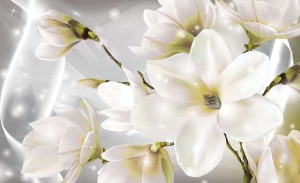 Papier peint photo mural Fleurs floral tendre - 3508