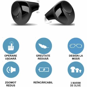 Aparate auditive digitale JH-A39 cu operare ușoară, greutate redusă, design la modă, zgomot redus, reîncărcabile și trei mărimi de olive disponibile