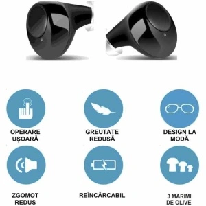 Aparate auditive digitale JH-A39 cu operare ușoară, greutate redusă, design la modă, zgomot redus, reîncărcabile și trei mărimi de olive disponibile