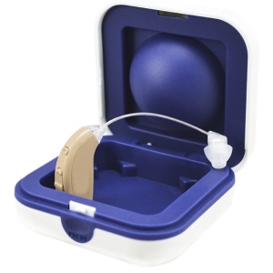Amplificator Auditiv (Aparat Auditiv) Digital VHP-704 – prezentat în cutie de protecție, cu tub subțire și design compact pentru utilizare zilnică.