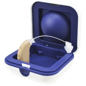 Amplificator Auditiv (Aparat Auditiv) Digital VHP-704 – prezentat în cutie de protecție, cu tub subțire și design compact pentru utilizare zilnică.