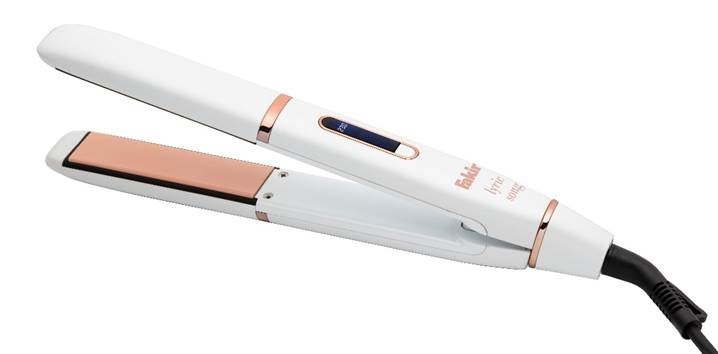A white and gold hair straightener
AI-generated content may be incorrect.